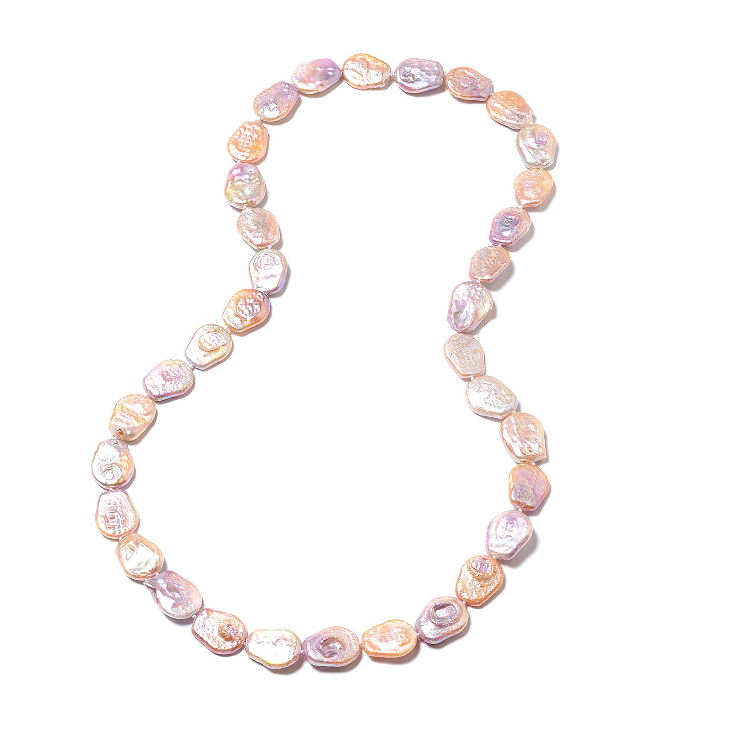 Multi Colour Baroque Pearl Beaded Necklace (Size 30)