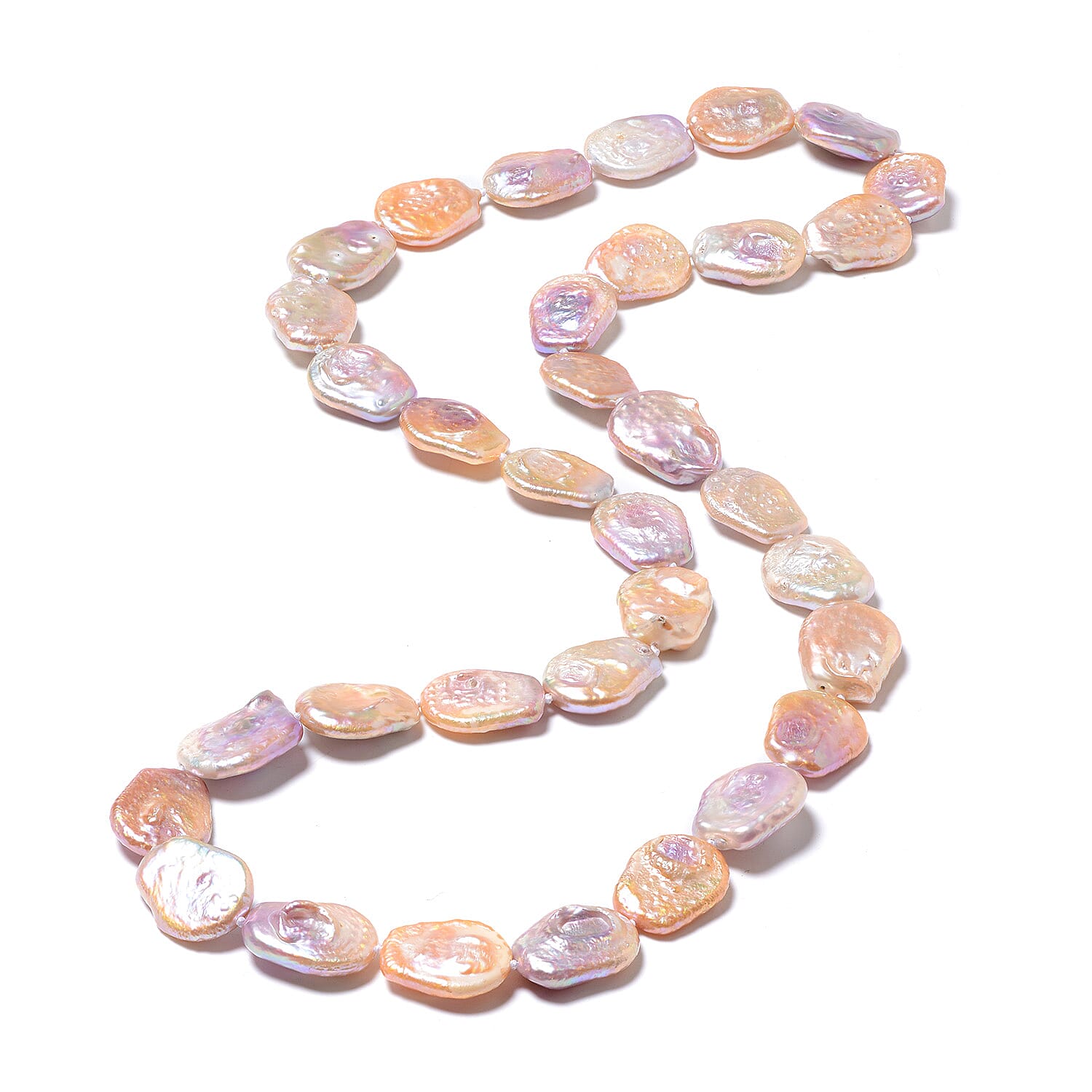 Multi Colour Baroque Pearl Beaded Necklace (Size 30)