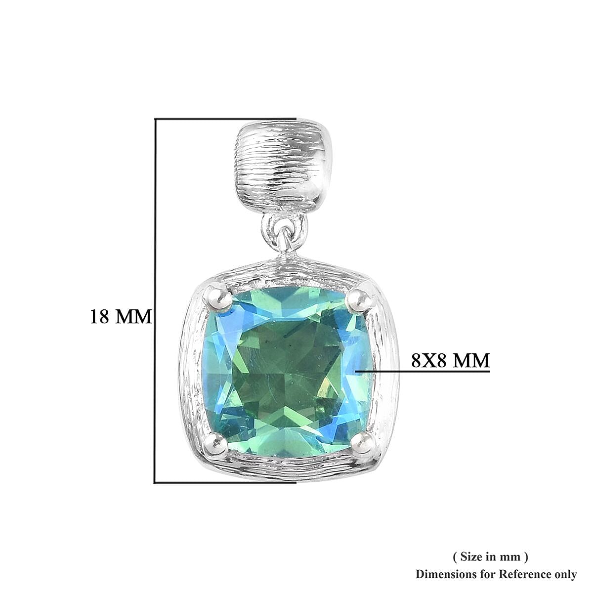 Peacock Quartz (Cush) Drop Earrings (with Push Back) in Platinum Overlay Sterling Silver 4.00 Ct.