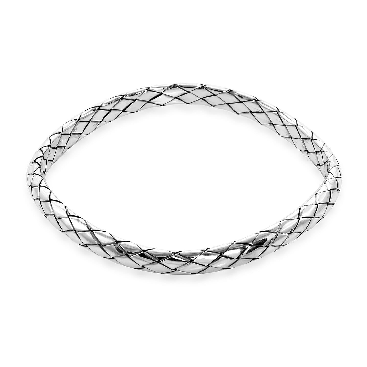 Royal Bali Collection - Sterling Silver Bangle (Size 8), Silver wt 20.00 Gms