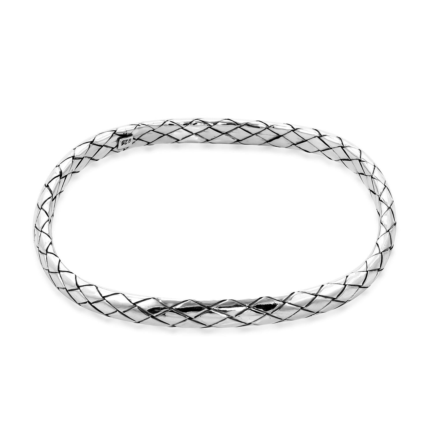 Royal Bali Collection - Sterling Silver Bangle (Size 8), Silver wt 20.00 Gms