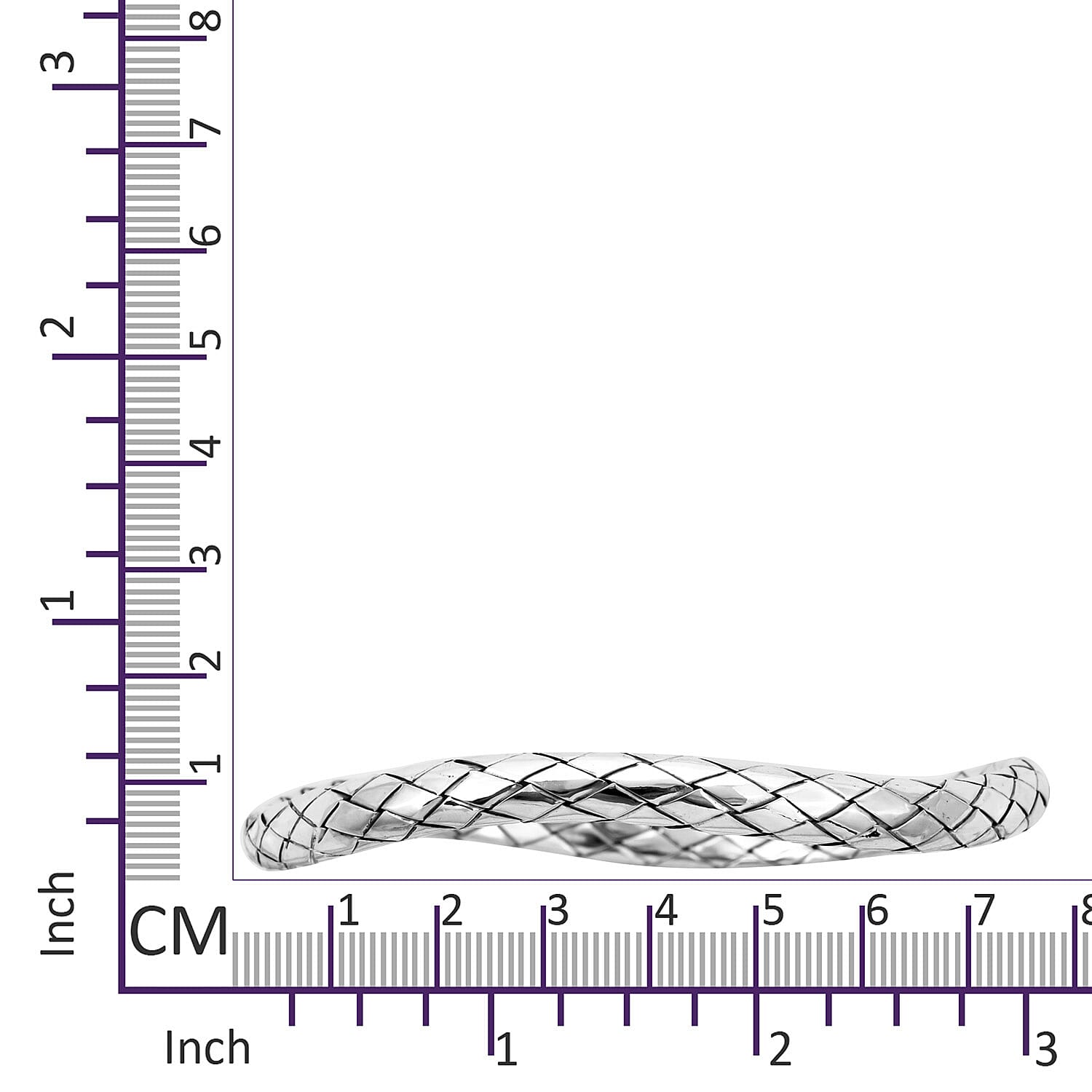 Royal Bali Collection - Sterling Silver Bangle (Size 8), Silver wt 20.00 Gms