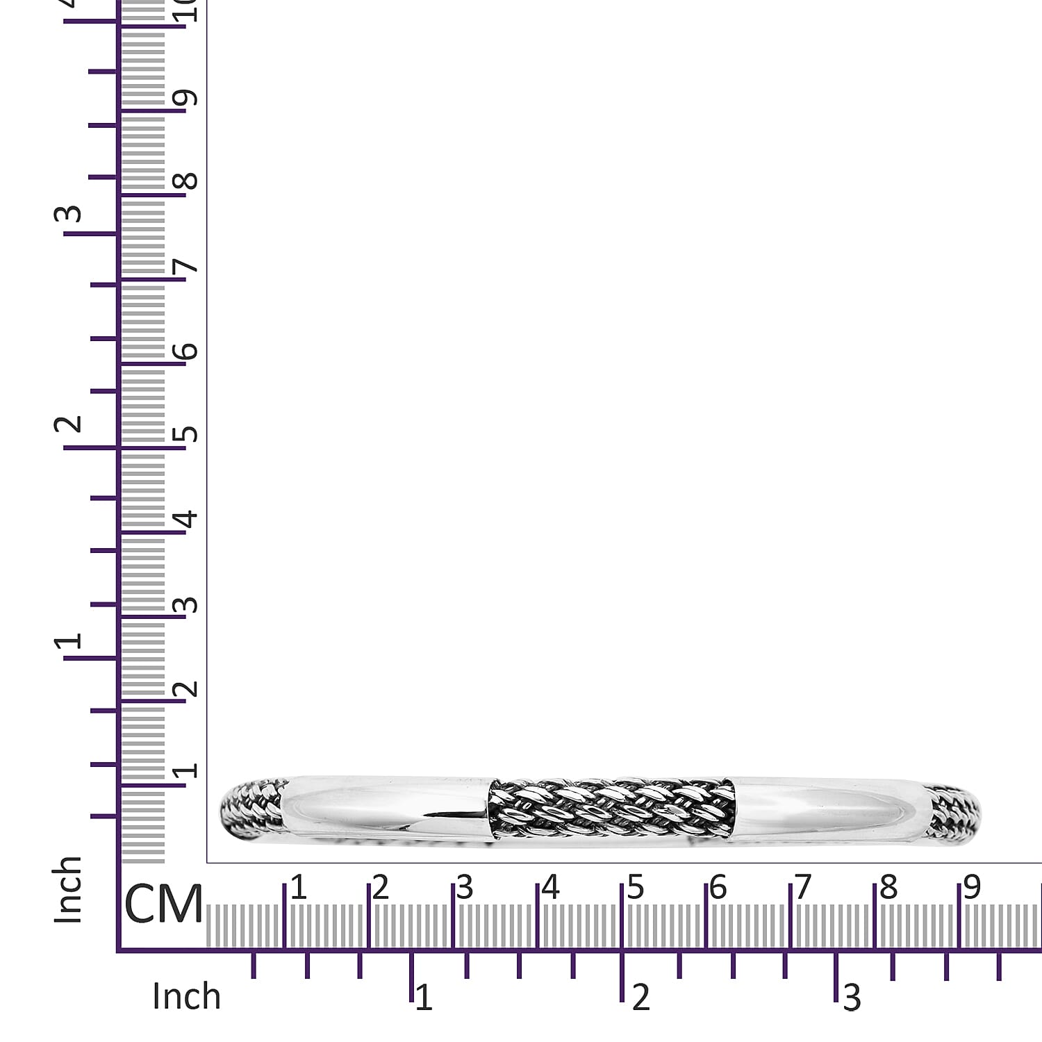 Royal Bali Collection - Sterling Silver Bangle (Size 8), Silver wt 23.95 Gms