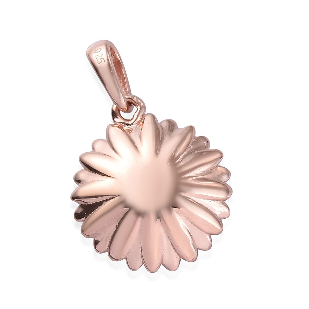 Rose Gold Overlay Sterling Silver Floral Pendant