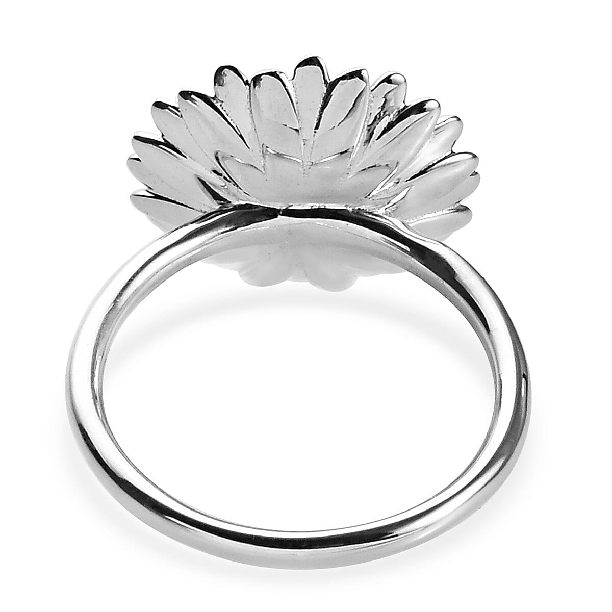 Platinum and Yellow Gold Overlay Sterling Silver Daisy Flower Ring