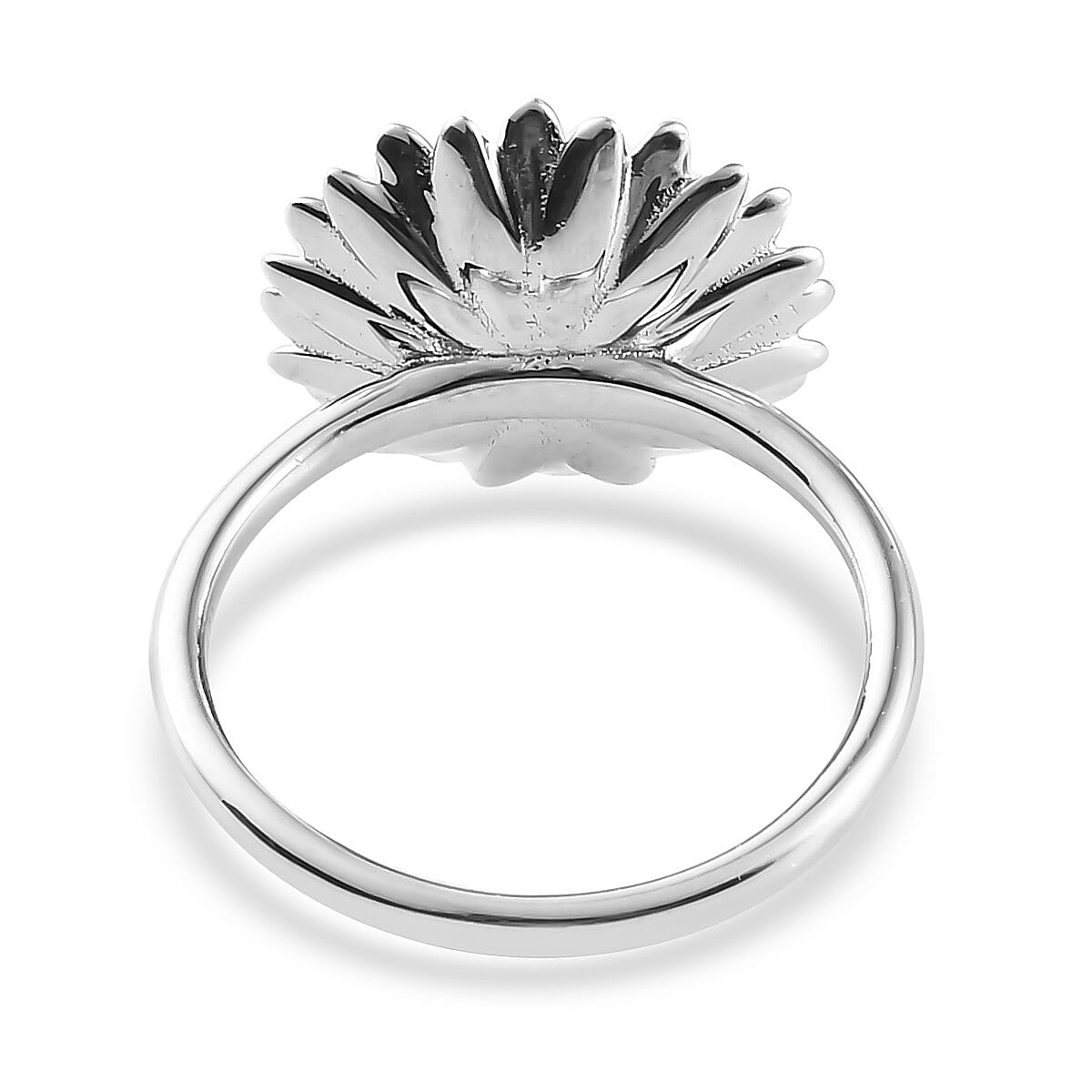 Platinum and Yellow Gold Overlay Sterling Silver Sunflower Ring