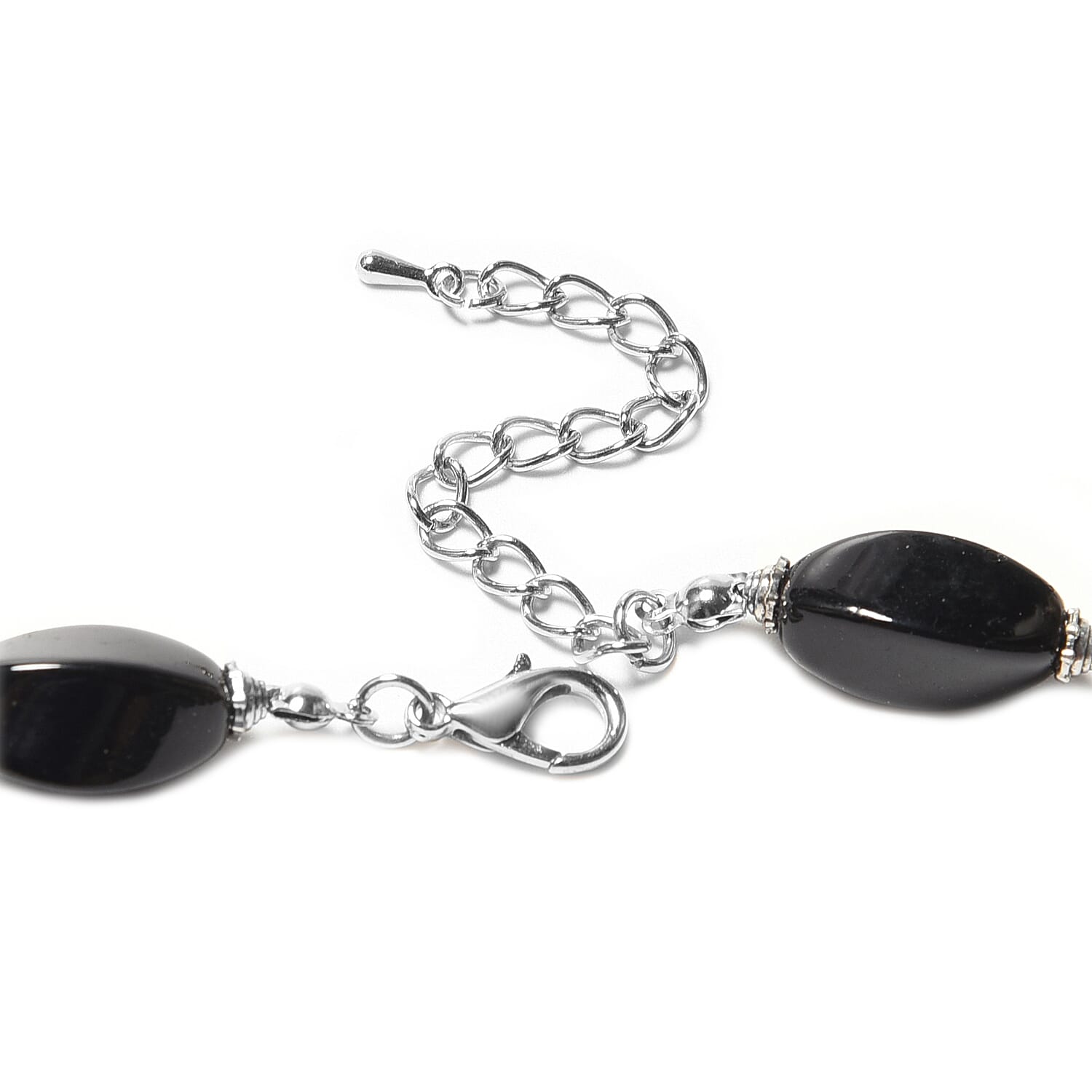 Black Howlite Necklace (Size 18 with 2.5 inch Extender) in Silver Tone 268.00 Ct.