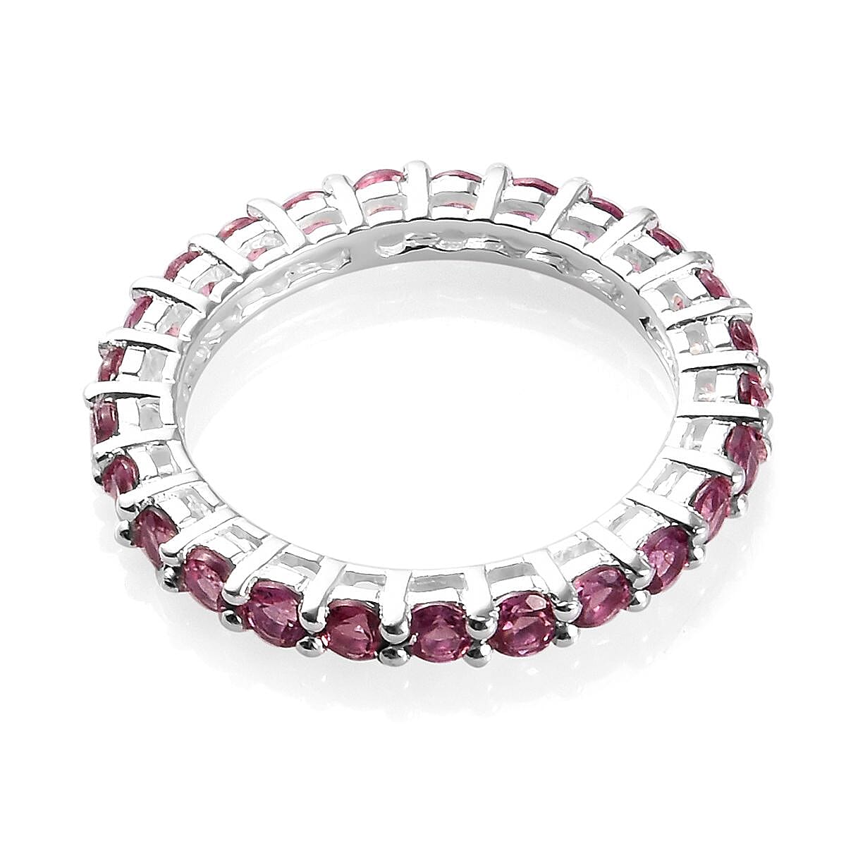 Lotus Garnet Eternity Ring in Sterling Silver 2.00 Ct.