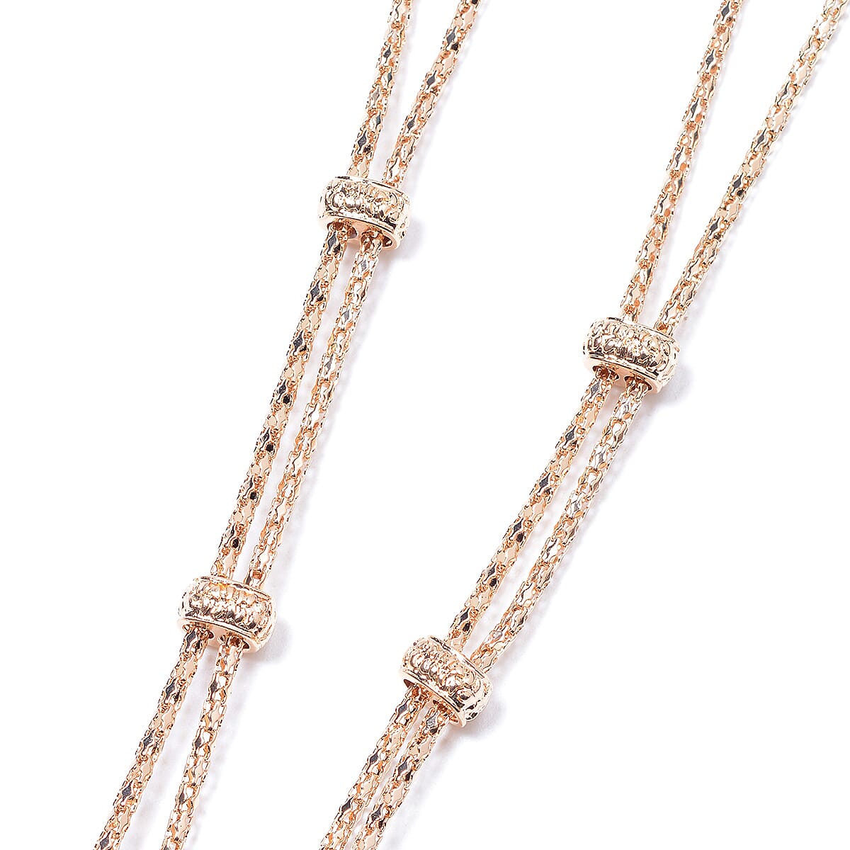 White Austrian Crystal Necklace (Size 28 with 3 inch Extender) in Yellow Gold Tone