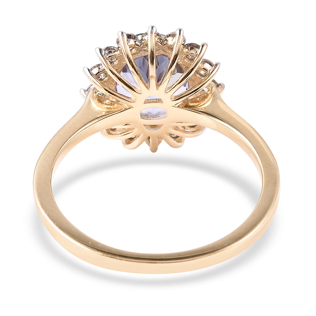 9K Yellow Gold Tanzanite and Diamond (I3-G-H) Ring 2.30 Ct.