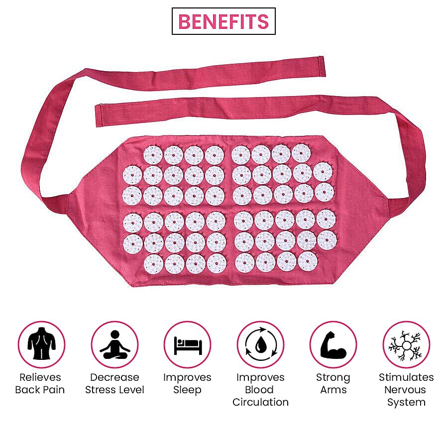 AAcupressure Belt (Size 45x21cm) - Pink and White