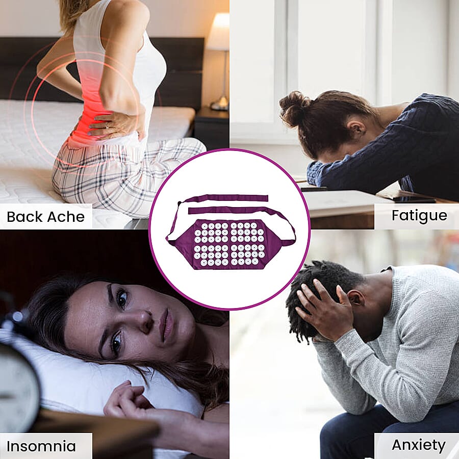 Acupressure Belt (Size 45x21cm) - Purple and White