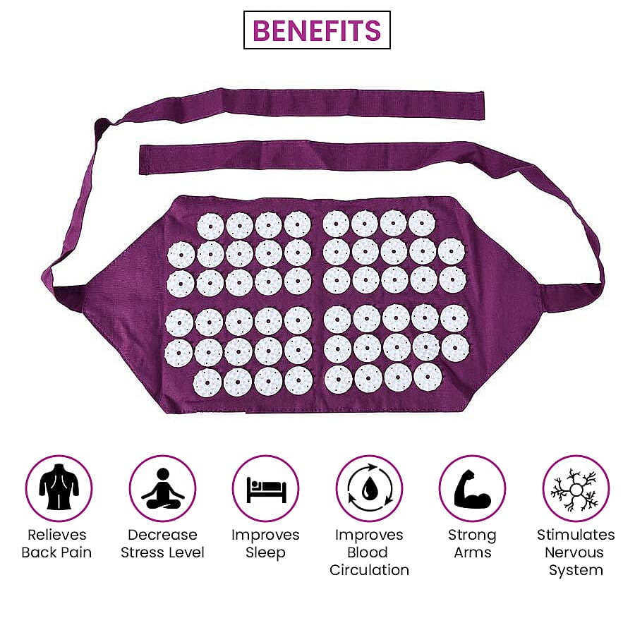 Acupressure Belt (Size 45x21cm) - Purple and White