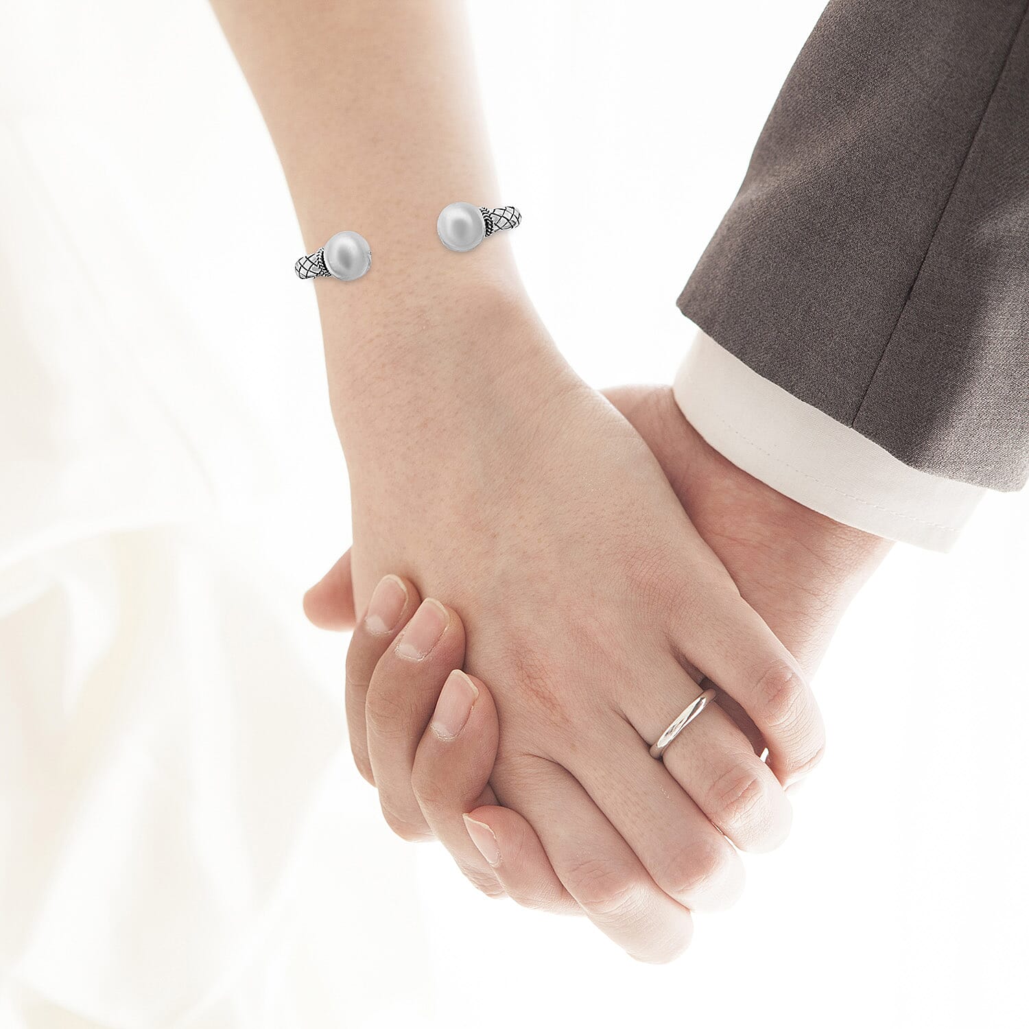 Royal Bali Collection - Sterling Silver Woven Torque Bangle (Size 7.5), Silver wt 34.00 Gms