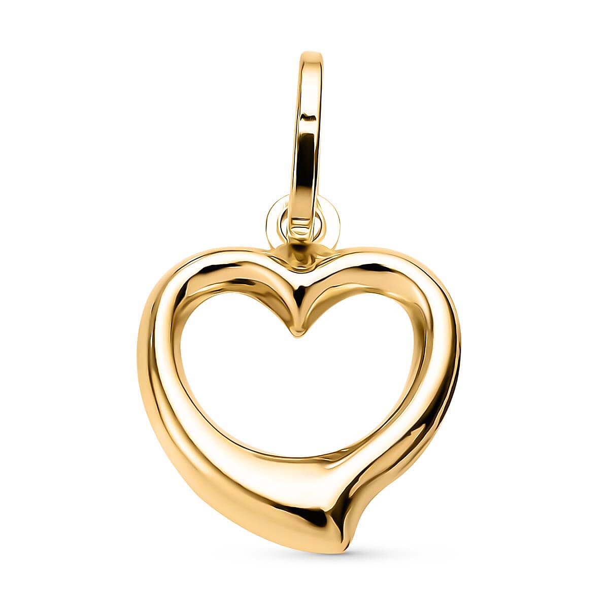 Vicenza Closeout Valentine Special - 9K Yellow Gold Open Heart Pendant