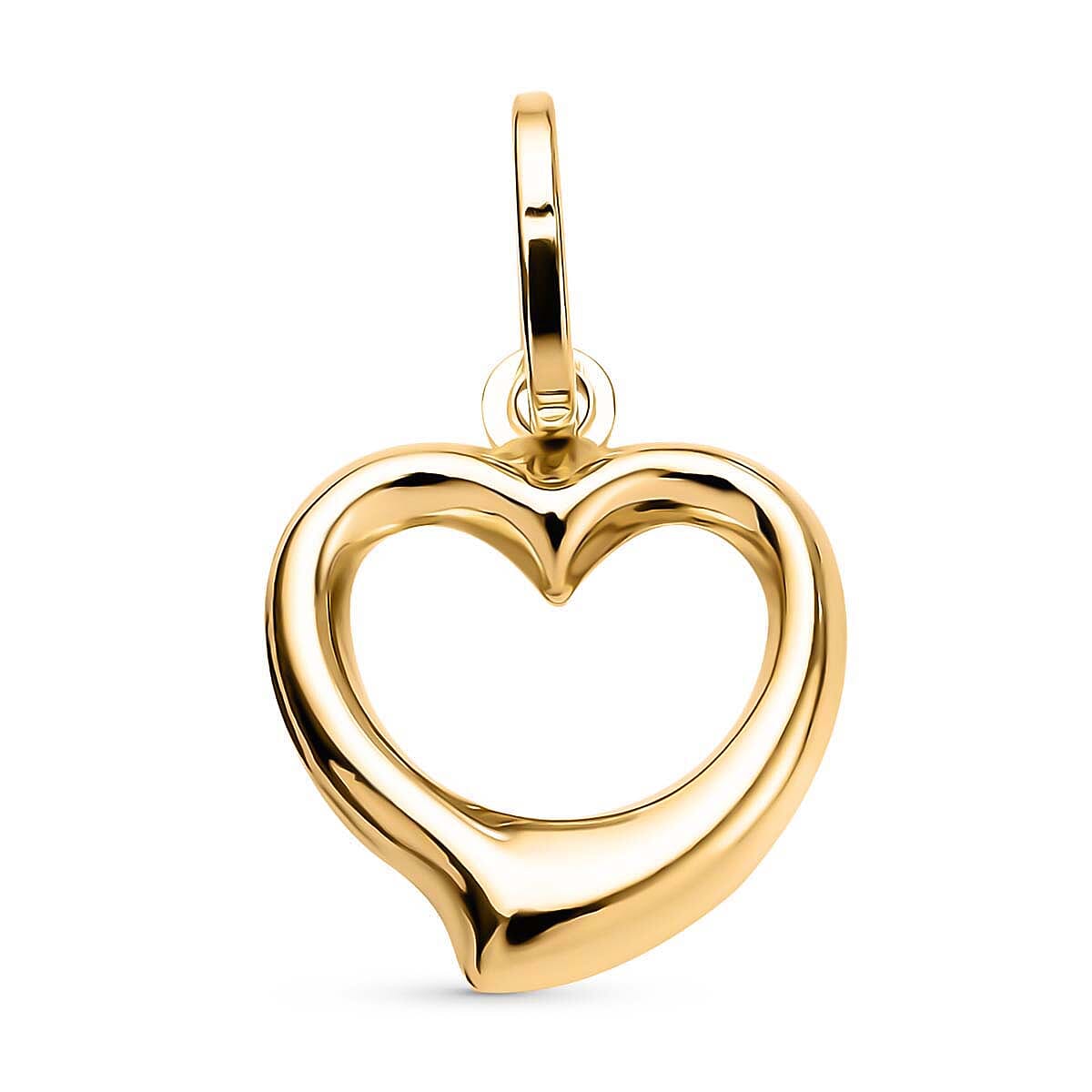 Vicenza Closeout Valentine Special - 9K Yellow Gold Open Heart Pendant