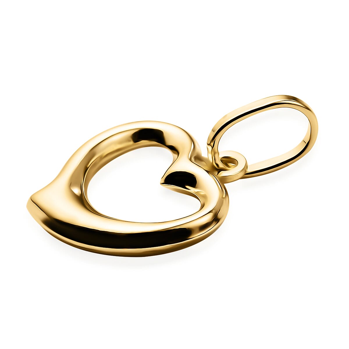 Vicenza Closeout Valentine Special - 9K Yellow Gold Open Heart Pendant