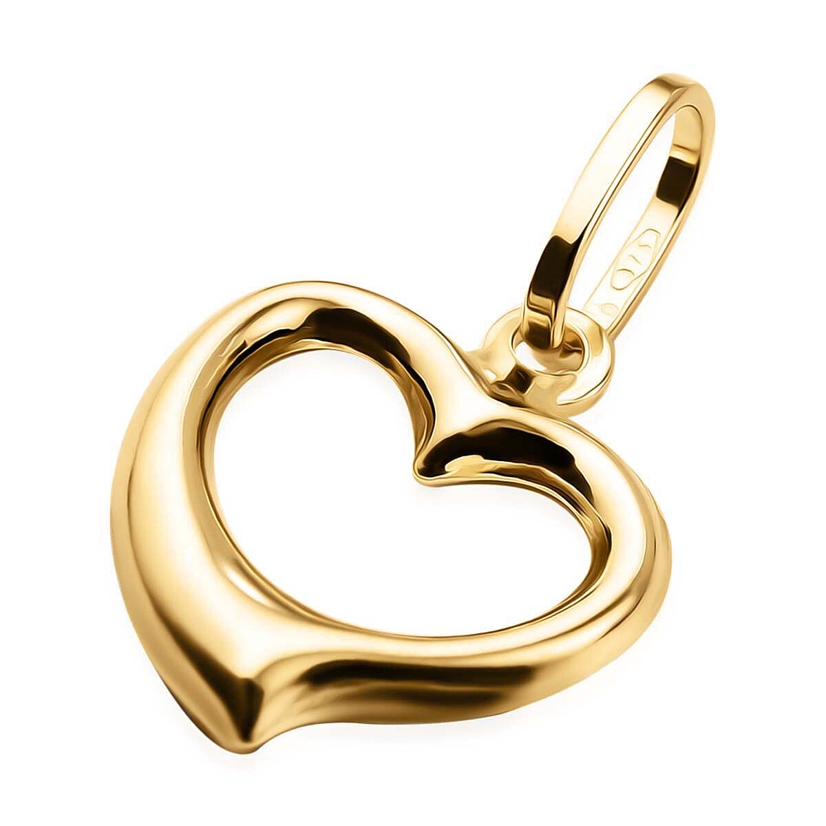 Vicenza Closeout Valentine Special - 9K Yellow Gold Open Heart Pendant