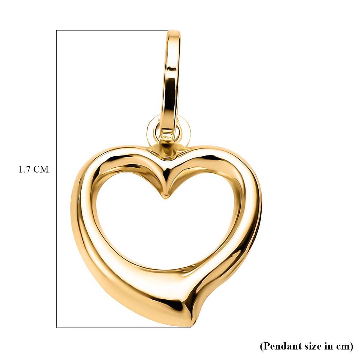 Vicenza Closeout Valentine Special - 9K Yellow Gold Open Heart Pendant