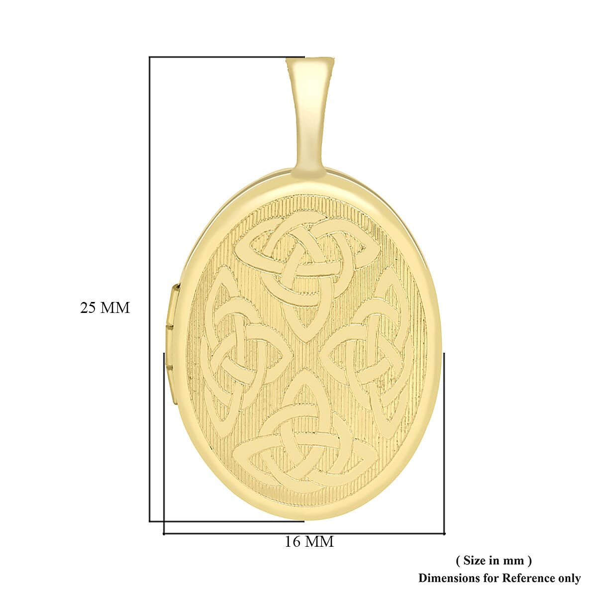 9K Yellow Gold Oval Celtic Locket Pendant, Gold wt 1.60 Gms