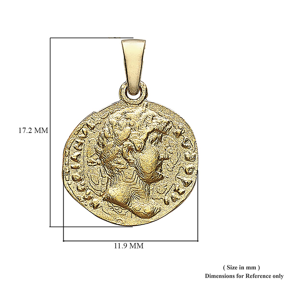 9K Yellow Gold Roman Coin Pendant