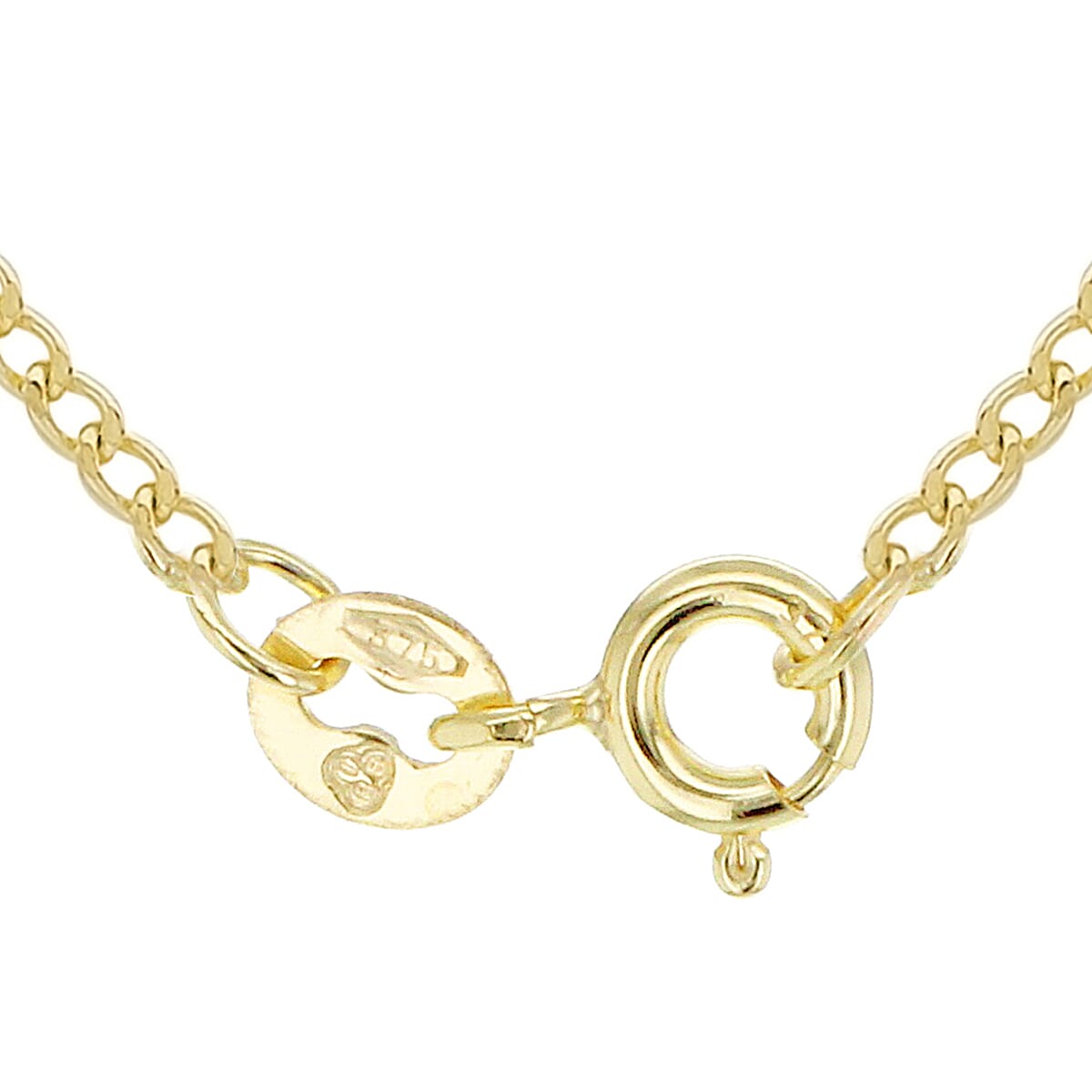 9K Yellow Gold Flat Curb Chain (Size - 18) With Spring Ring Clasp