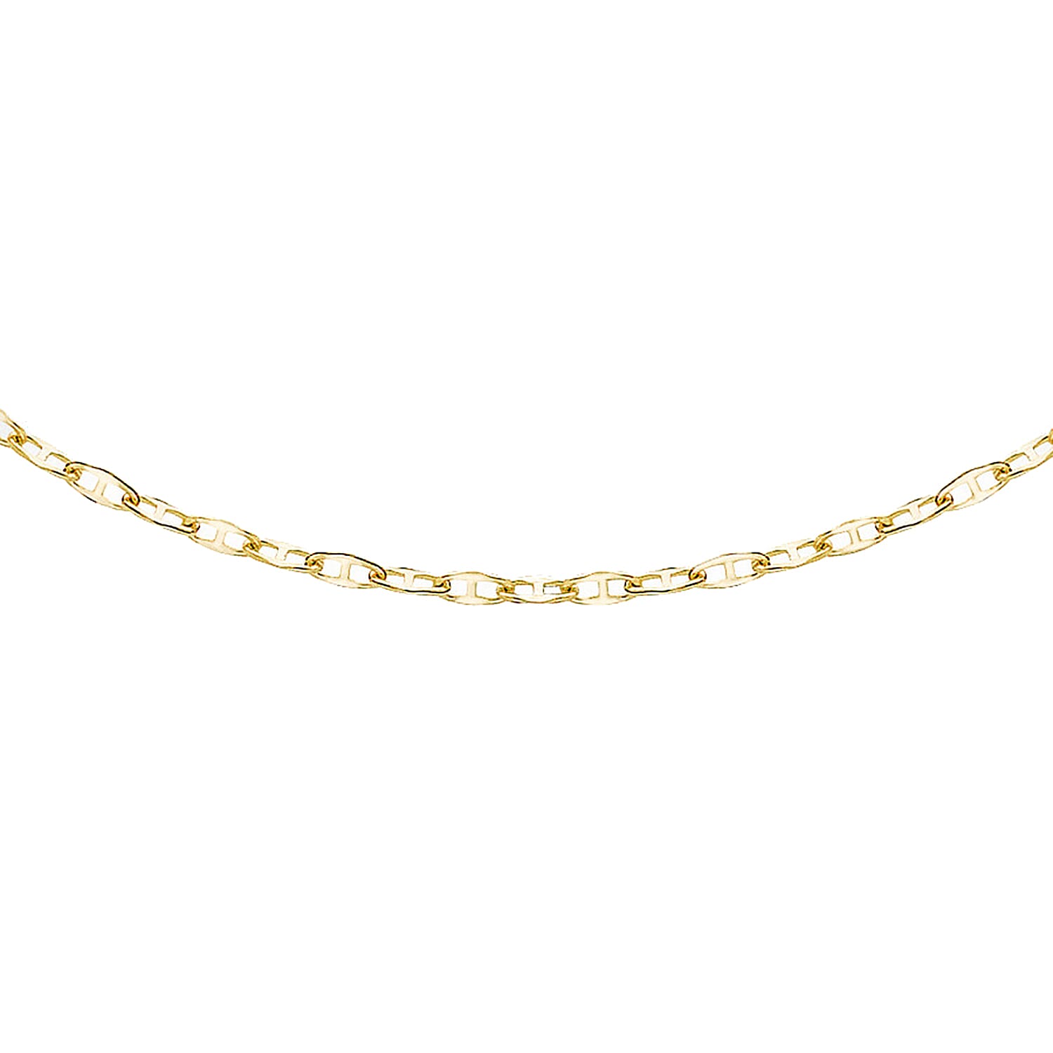 Vicenza Collection Flat Rambo Chain in 9K Yellow Gold Size 22 Inch ...
