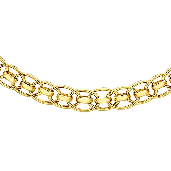 Vicenza Collection Roller Ball Link Chain in 9K Gold Size 20 Inch