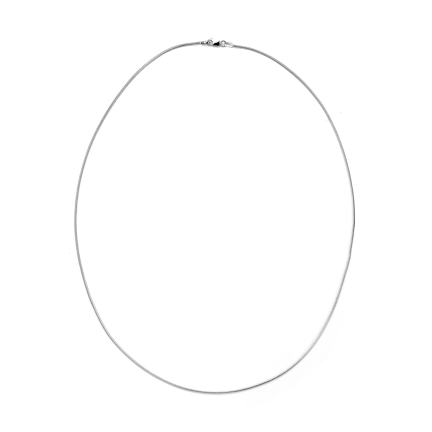 Hatton Garden Closeout Deal - Sterling Silver Round Snake Necklace (Size 24) with Lobster Clasp