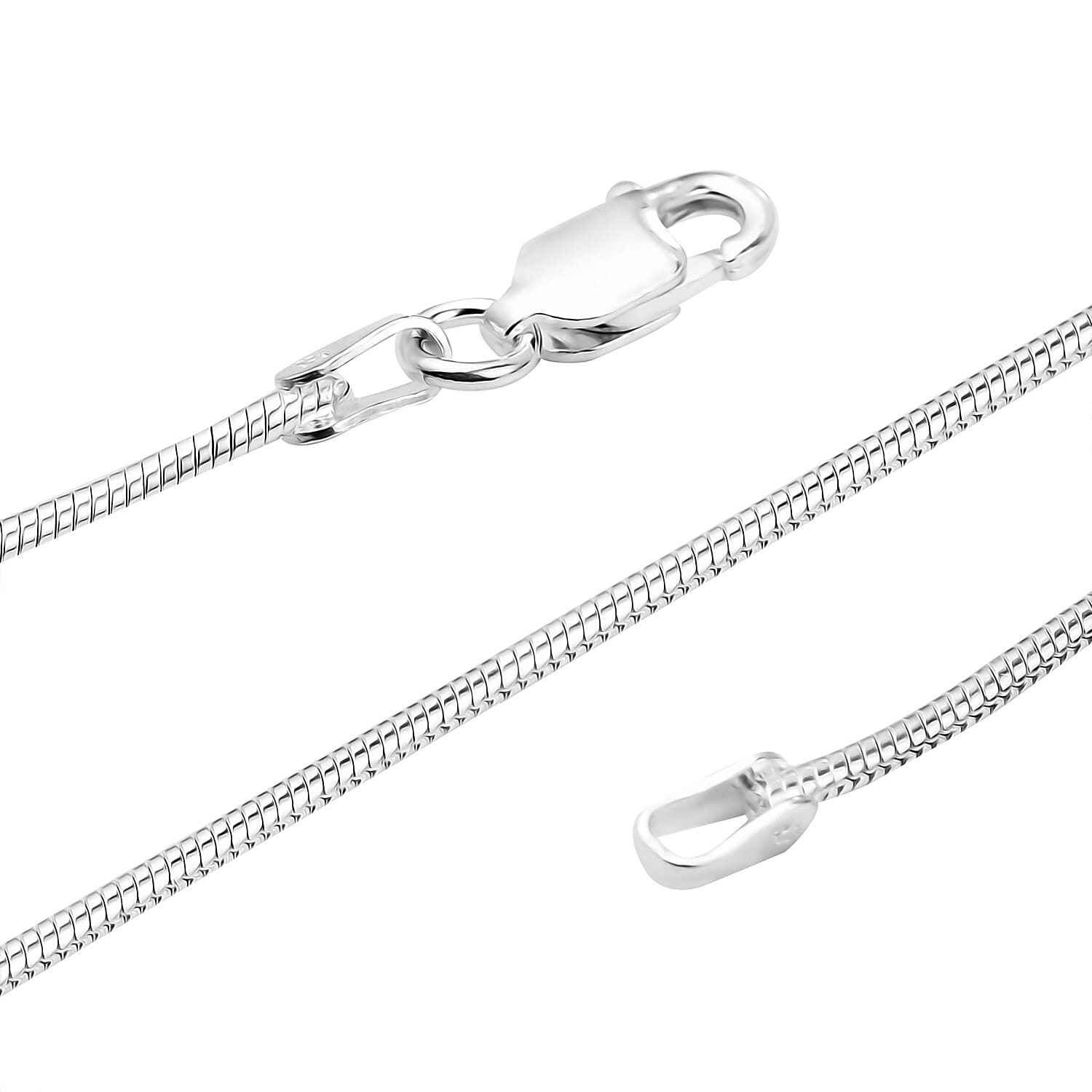 Hatton Garden Closeout Deal - Sterling Silver Round Snake Necklace (Size 24) with Lobster Clasp