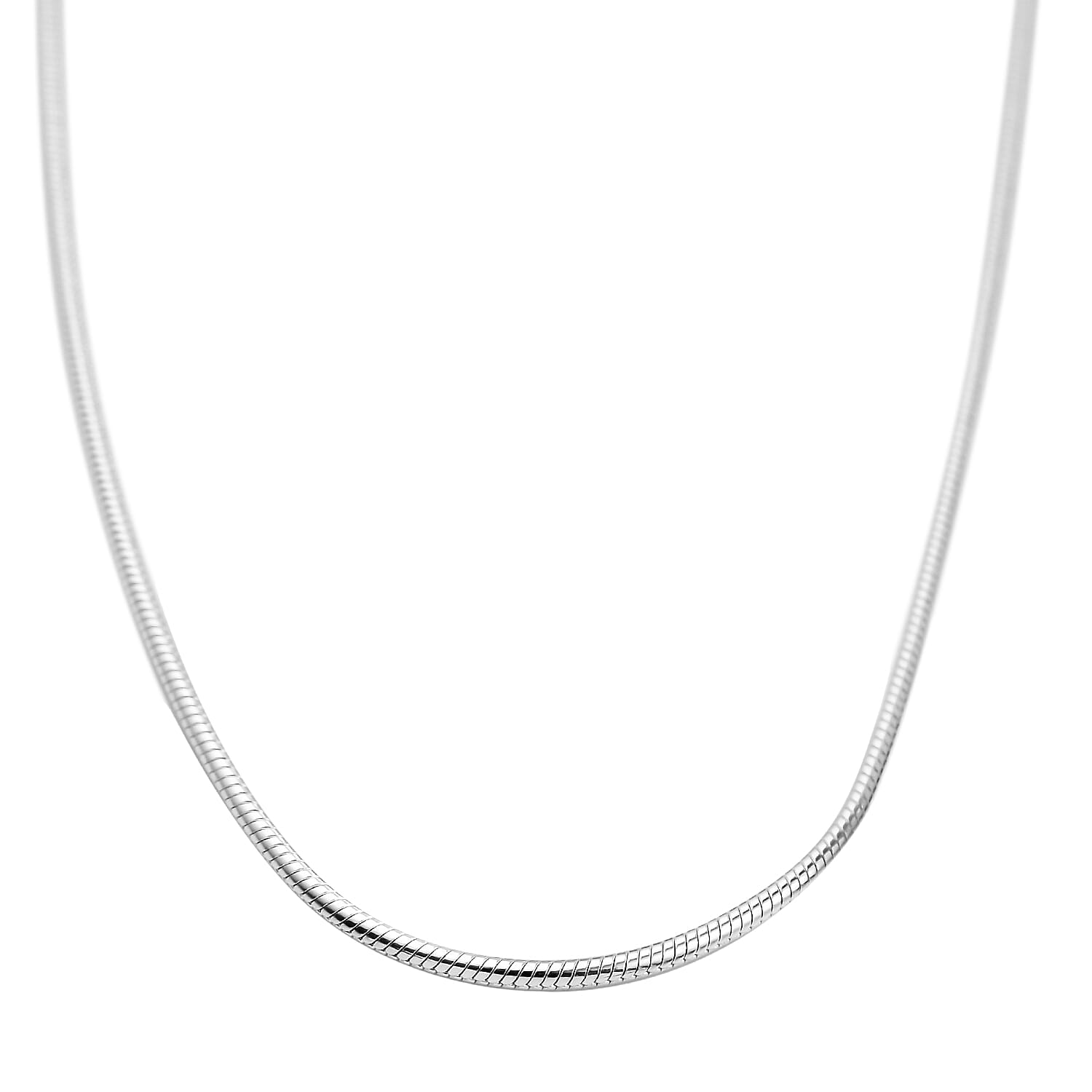 Hatton Garden Closeout Deal - Sterling Silver Round Snake Necklace (Size 24) with Lobster Clasp