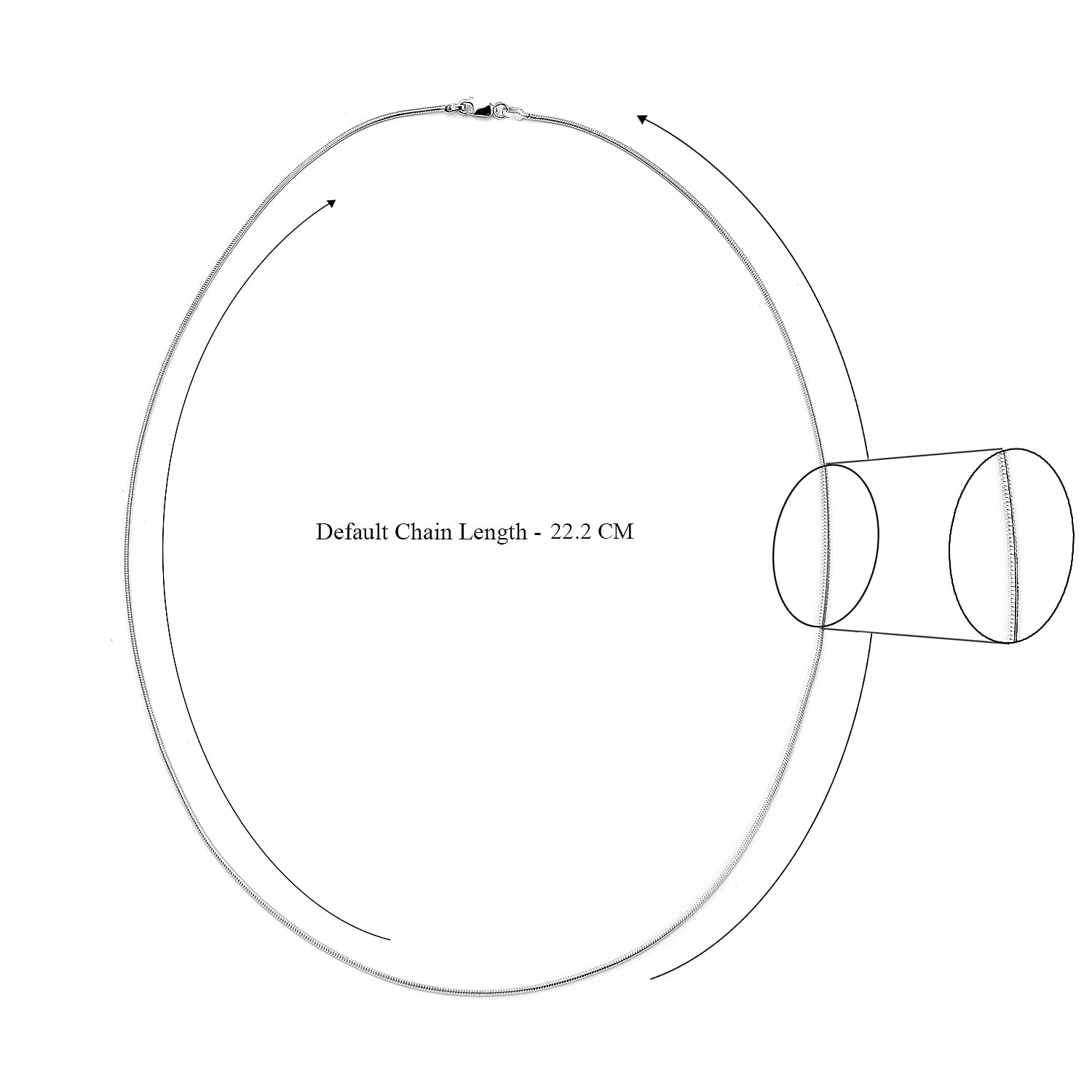 Hatton Garden Closeout Deal - Sterling Silver Round Snake Necklace (Size 24) with Lobster Clasp