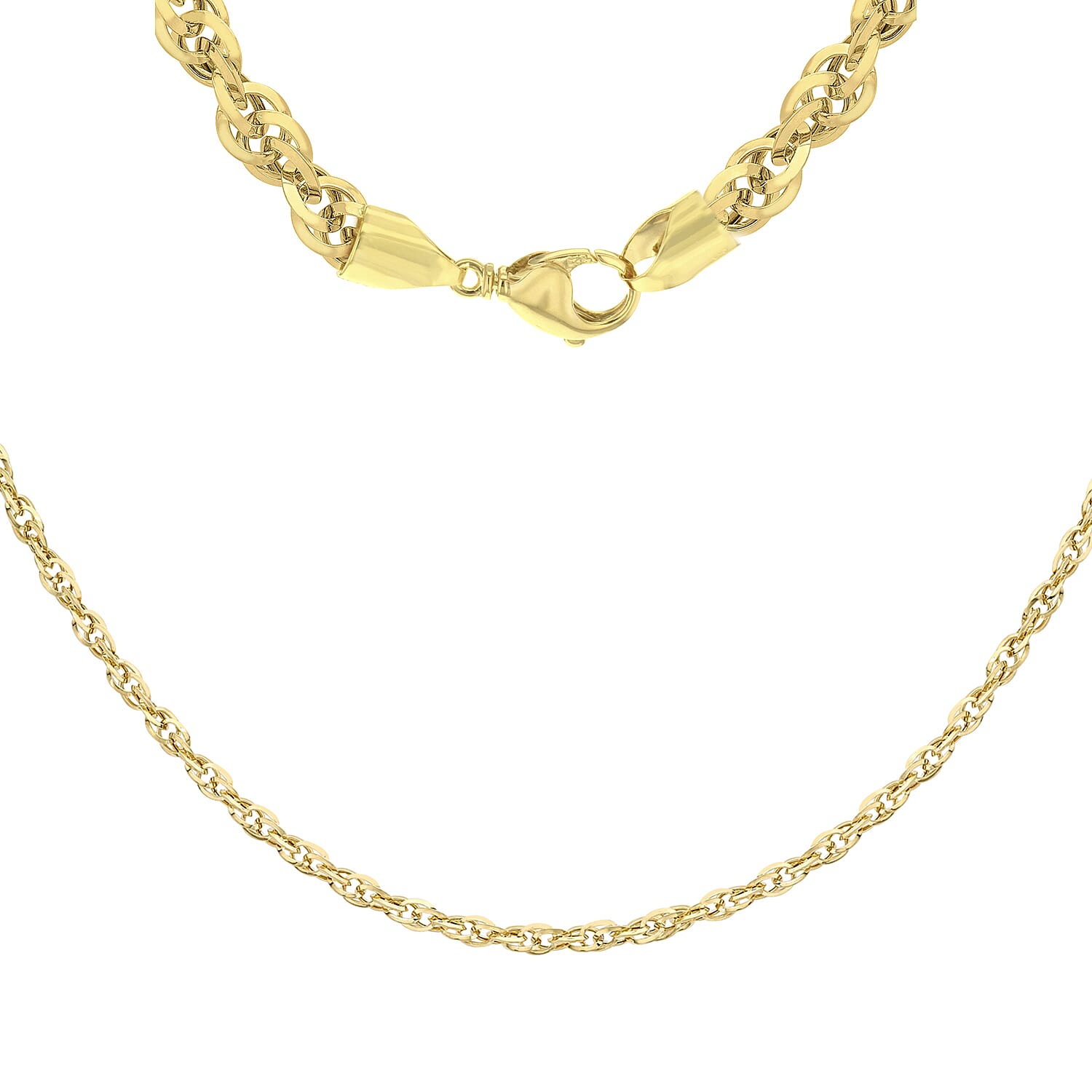 9K Yellow Gold Diamond Cut Prince of Wales Chain (Size 16), Gold wt 1.60 Gms