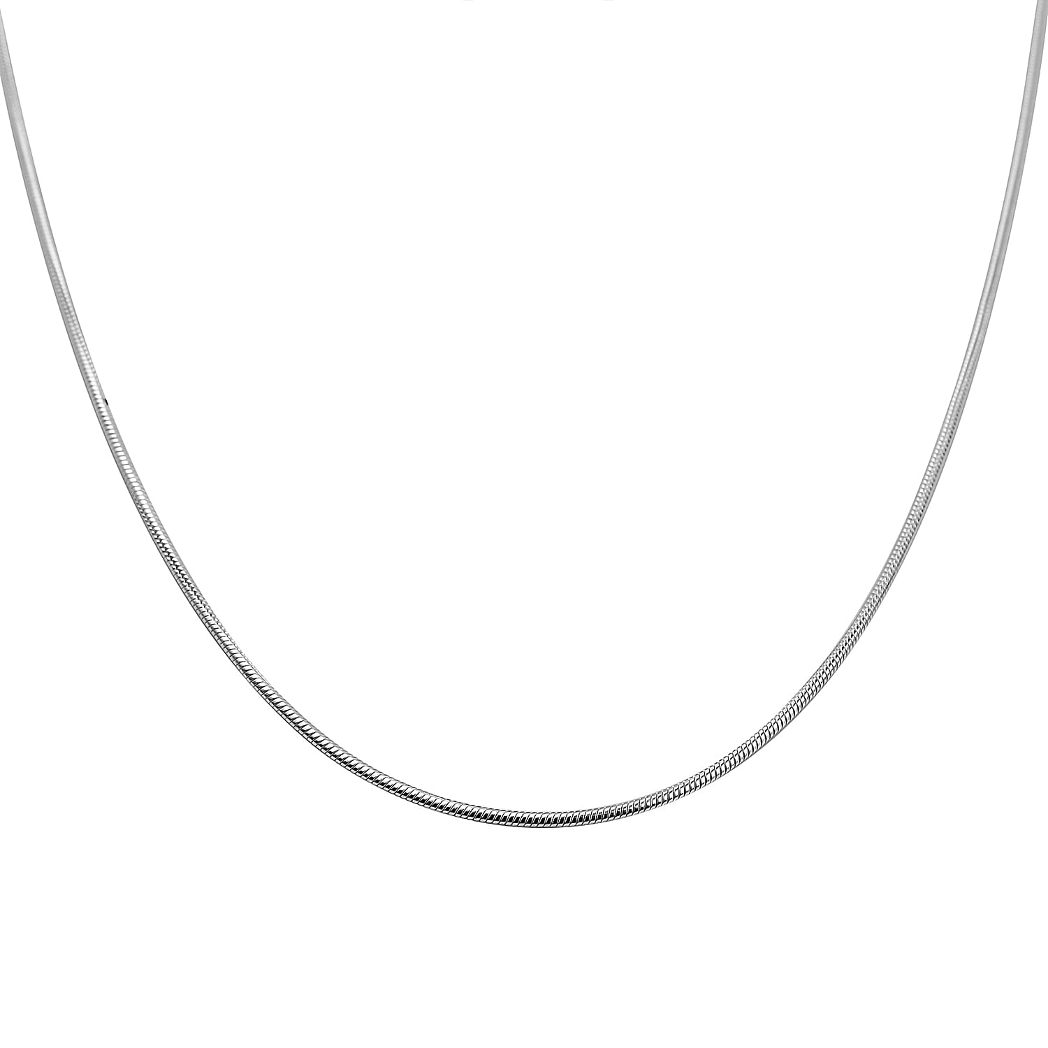 Hatton Garden Closeout Deal - Sterling Silver Round Snake Chain (Size 24) with Spring Ring Clasp