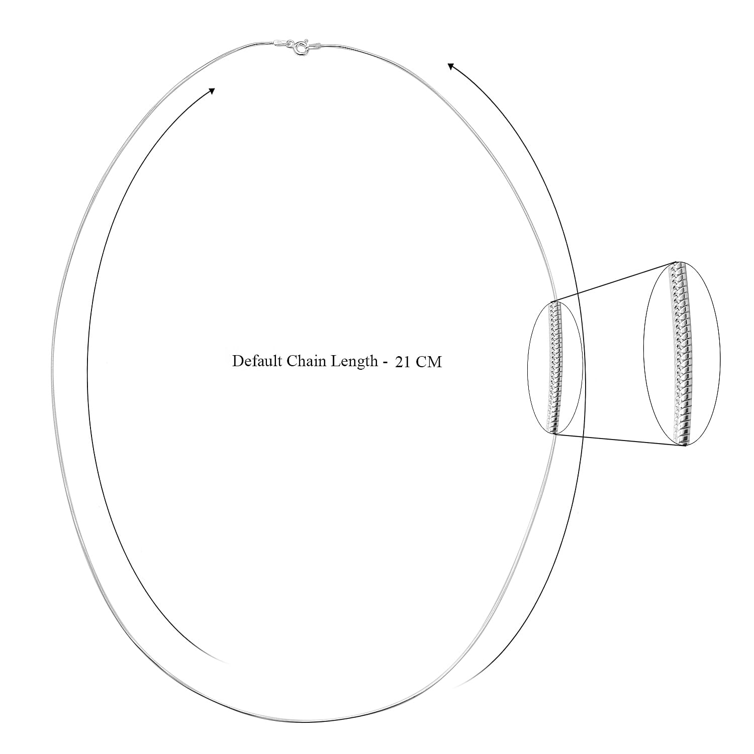 Hatton Garden Closeout Deal - Sterling Silver Round Snake Chain (Size 24) with Spring Ring Clasp