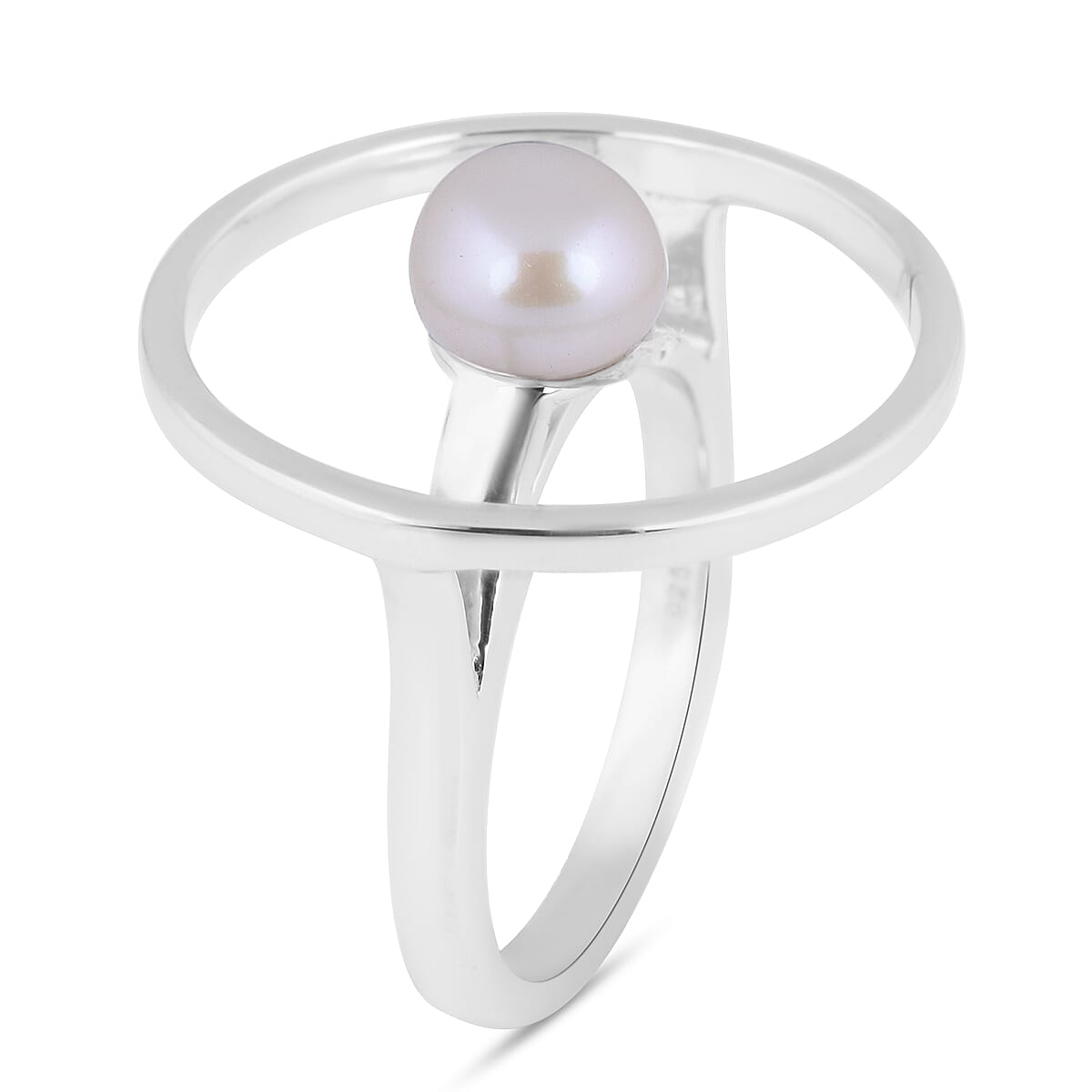 Sundays Child - Freshwater Pearl Ring in Platinum Overlay Sterling Silver
