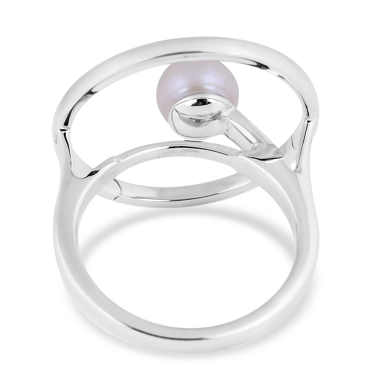Sundays Child - Freshwater Pearl Ring in Platinum Overlay Sterling Silver