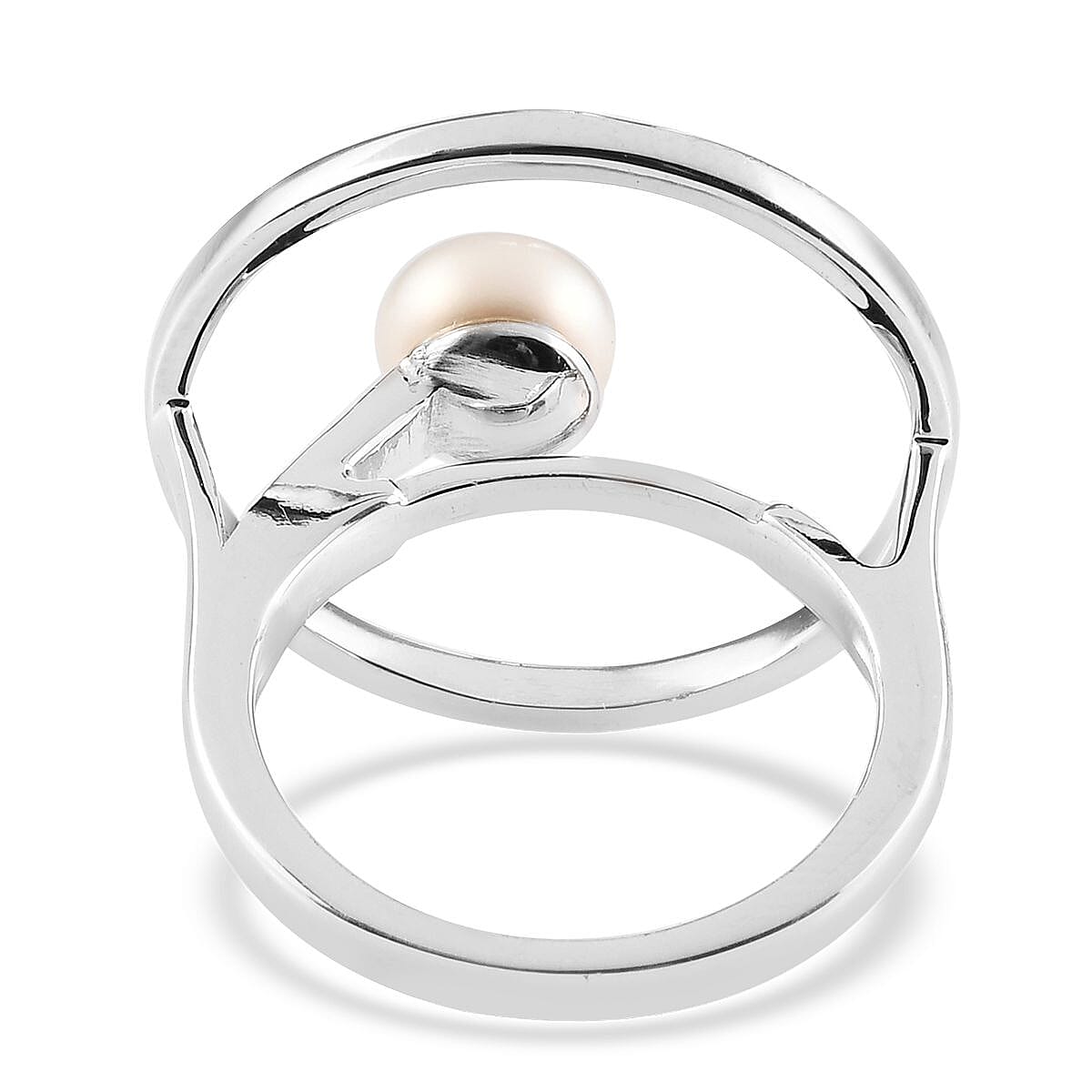 Sundays Child - Freshwater Pearl Ring in Platinum Overlay Sterling Silver