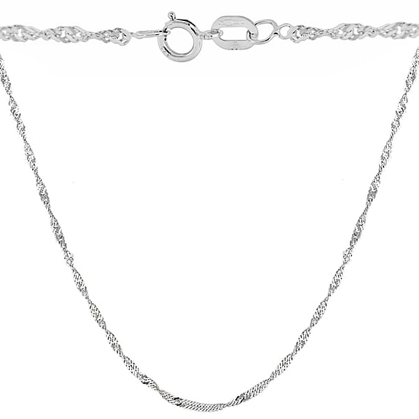 Diamond Cut Twist Curb Chain in Sterling Silver Size 18 Inch 3593554