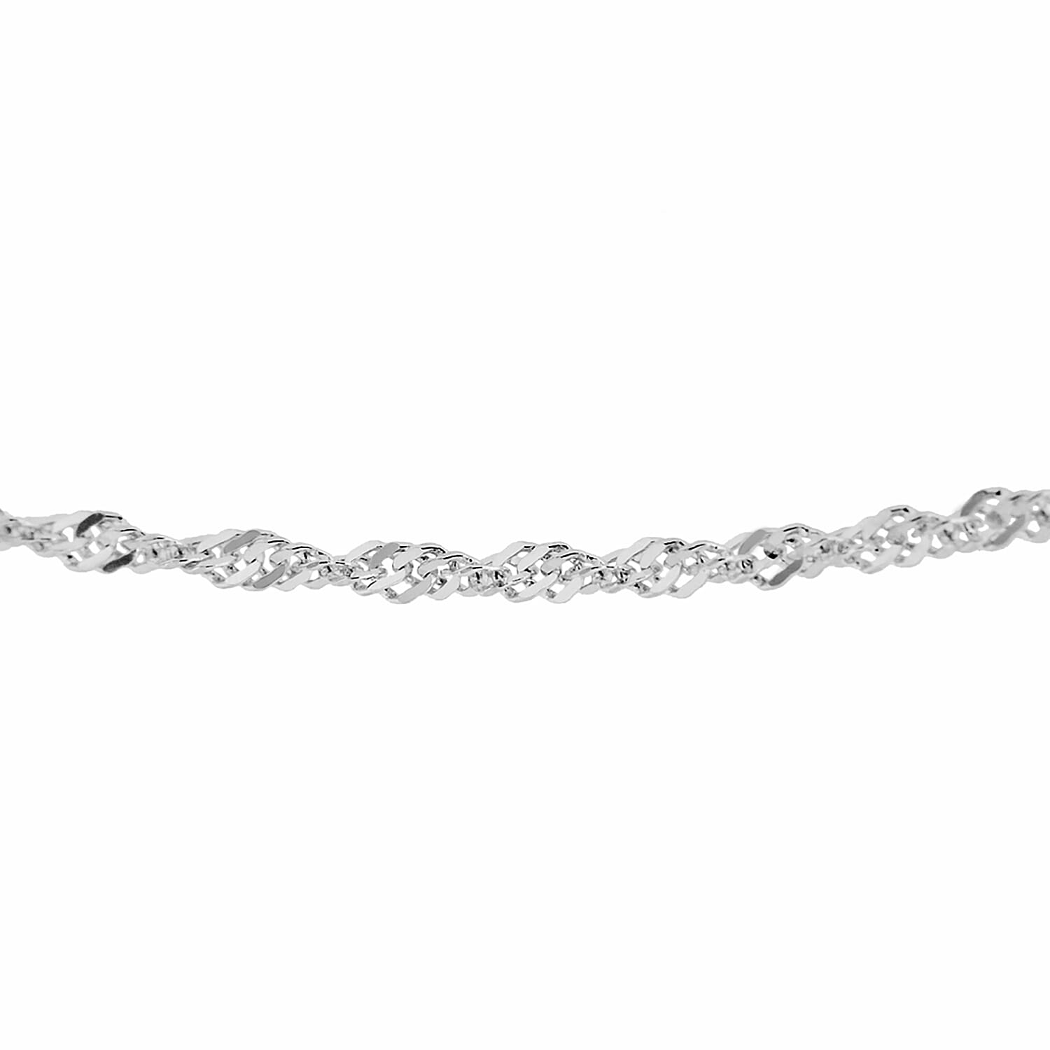 Sterling Silver Twisted Curb Necklace (Size 20) with Spring Ring Clasp