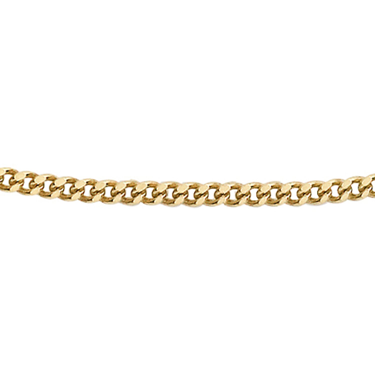 Hatton Garden Close Out Deal - 9K Yellow Gold Diamond Cut Curb Necklace (Size 18) with Spring Ring Clasp