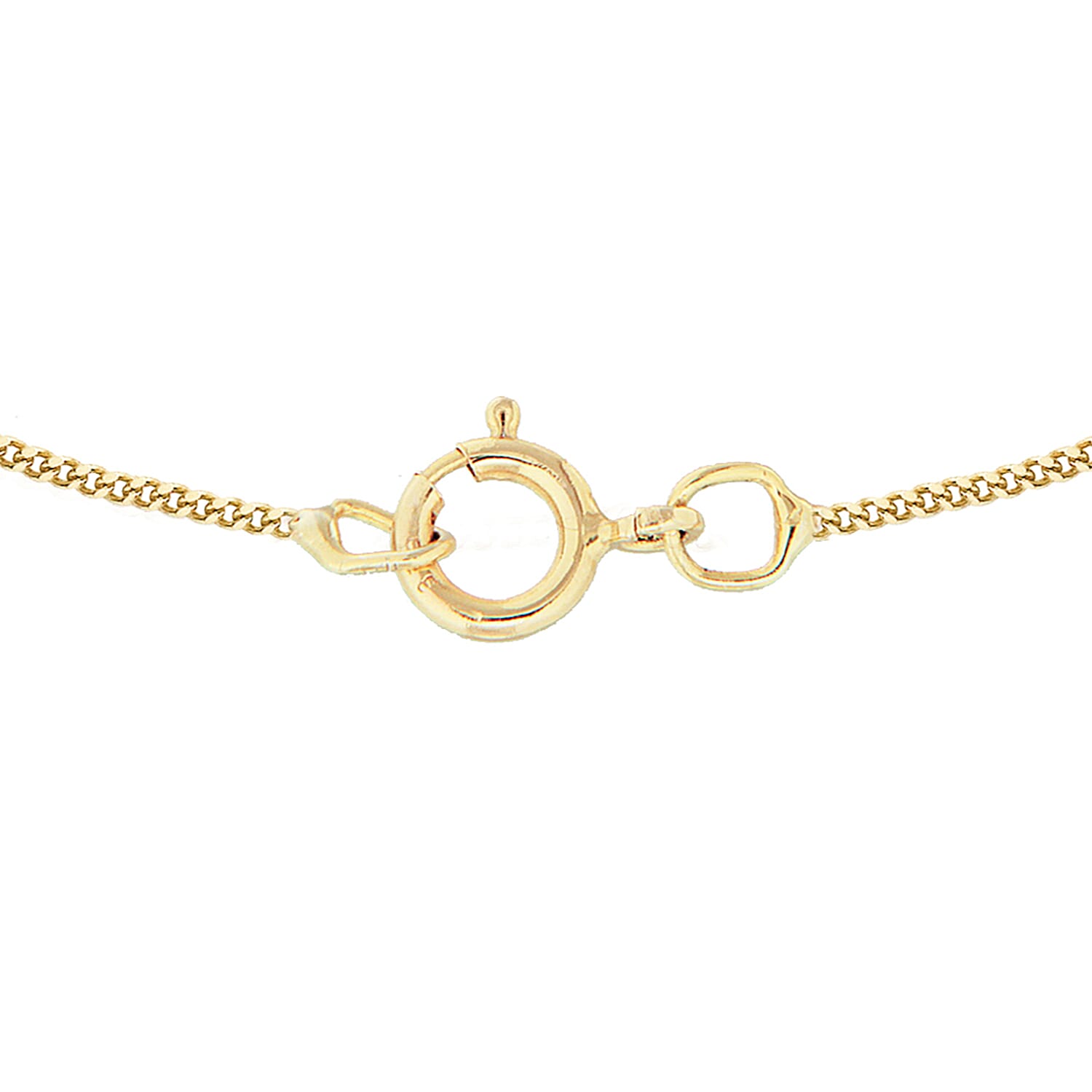 Hatton Garden Close Out Deal - 9K Yellow Gold Diamond Cut Curb Necklace (Size 18) with Spring Ring Clasp