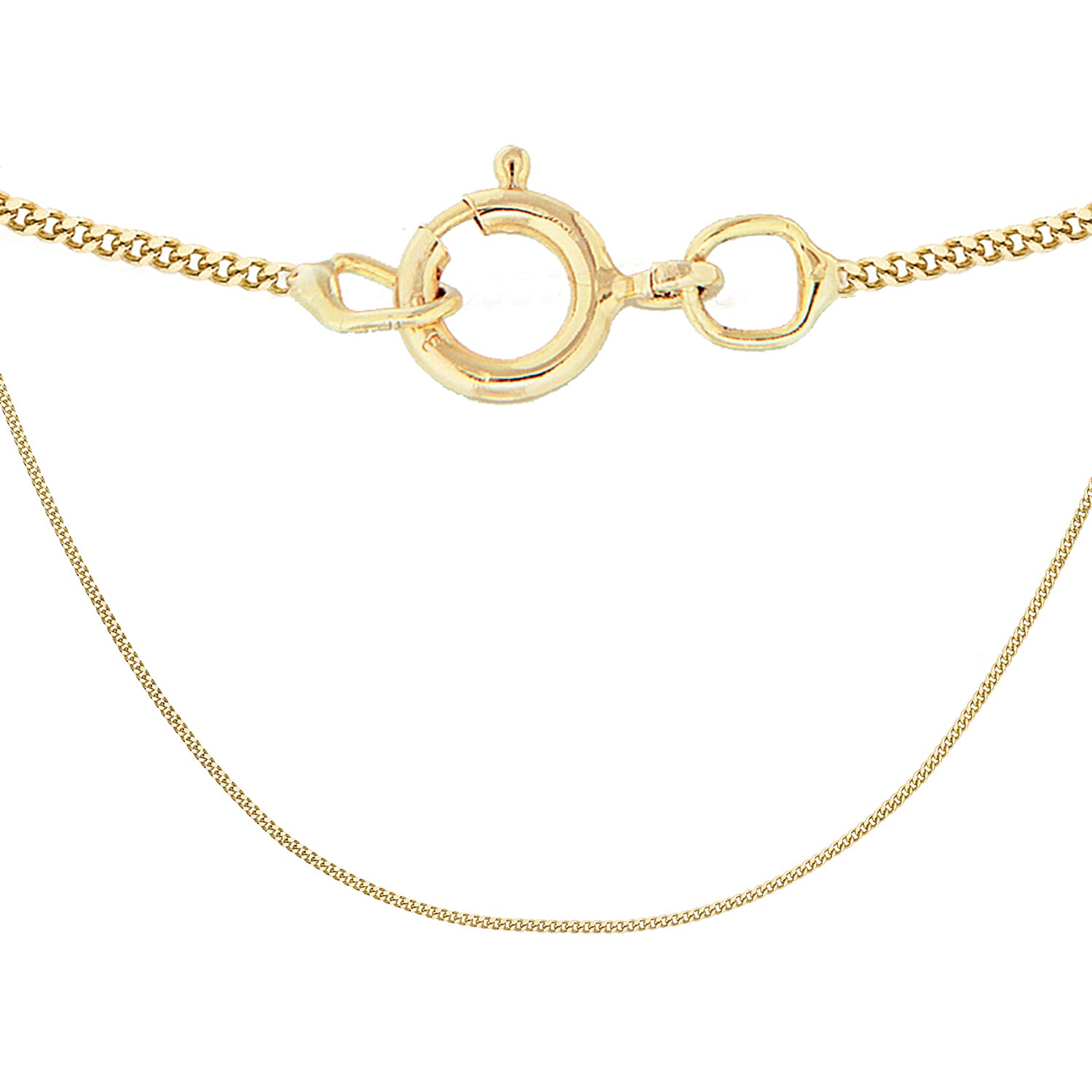 9K Yellow Gold Diamond Cut Curb Chain (Size 14)