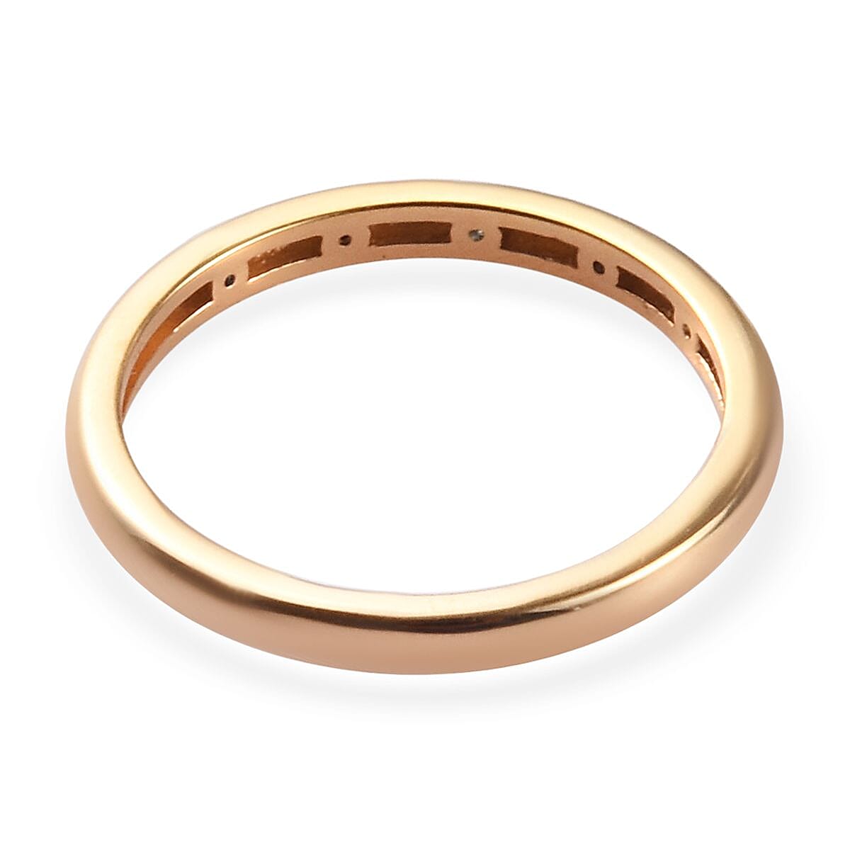 Royal Ceylon Sapphire Band Ring in 14K Gold Overlay Sterling Silver 0.10 Ct.