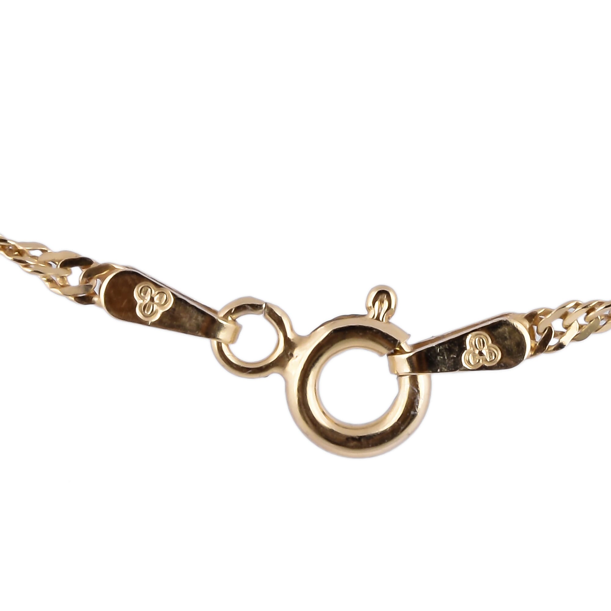 Yellow Gold Plated Sterling Silver Twisted Curb Chain (Size 18) with Spring Ring Clasp