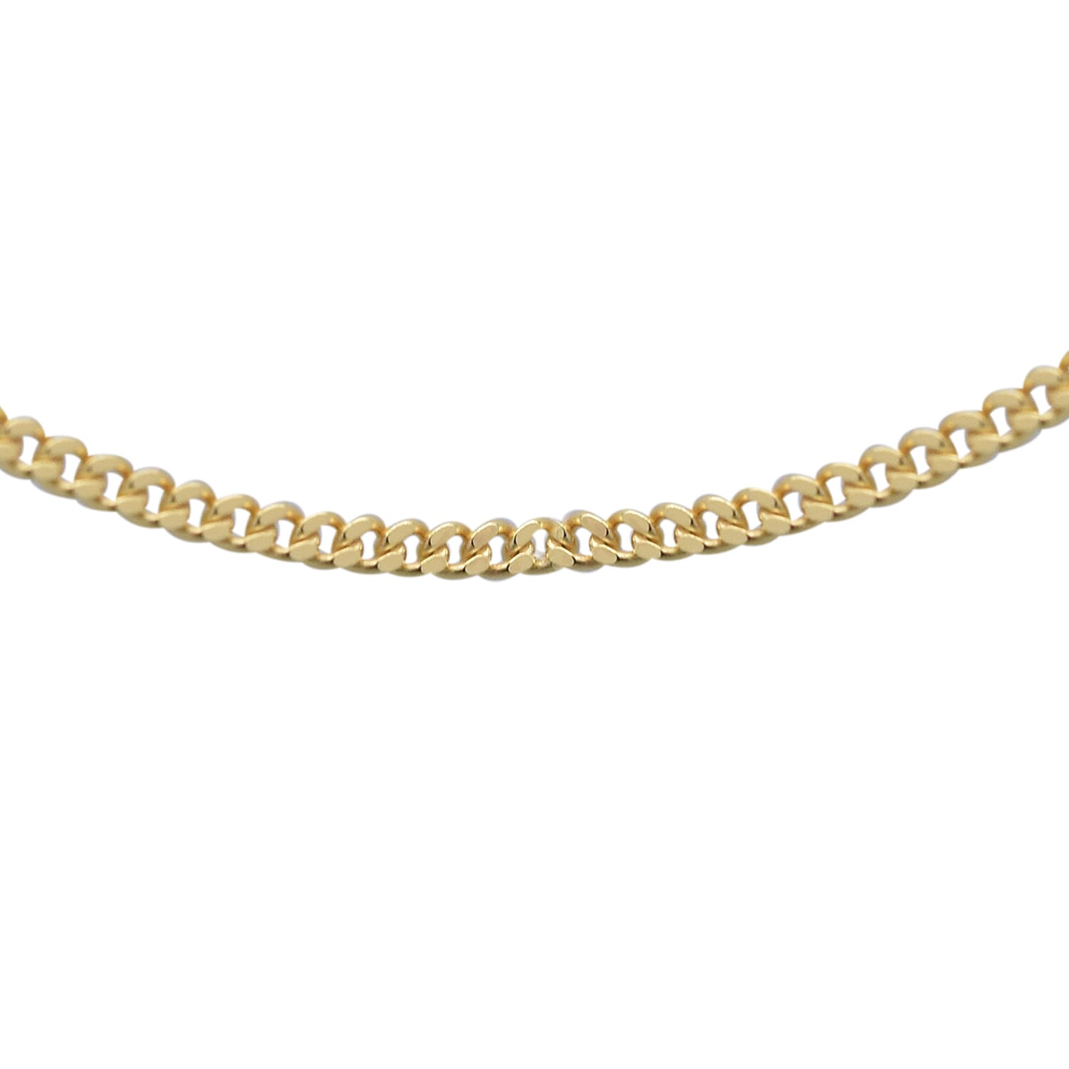 14K Gold Overlay Sterling Silver Adjustable Sliding Curb Chain (Size 22) with Spring Ring Clasp