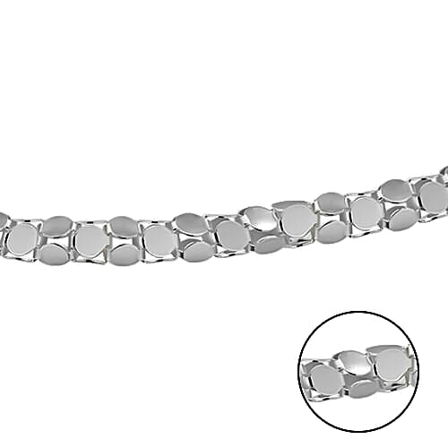 Sterling Silver Mirror Popcorn Chain (Size 20) with Spring Ring Clasp