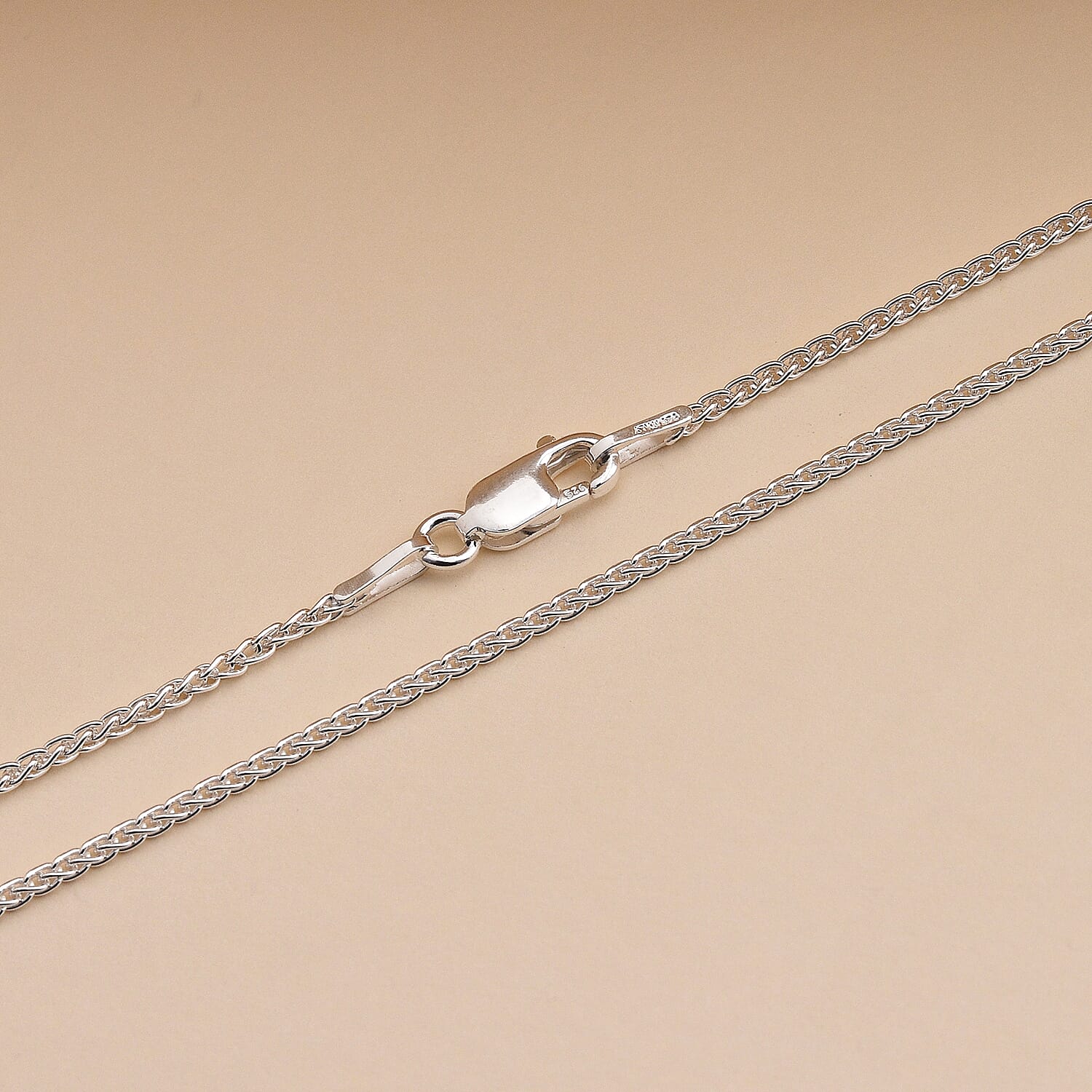 Sterling Silver Mini Spiga Chain (Size 22) with Lobster Clasp