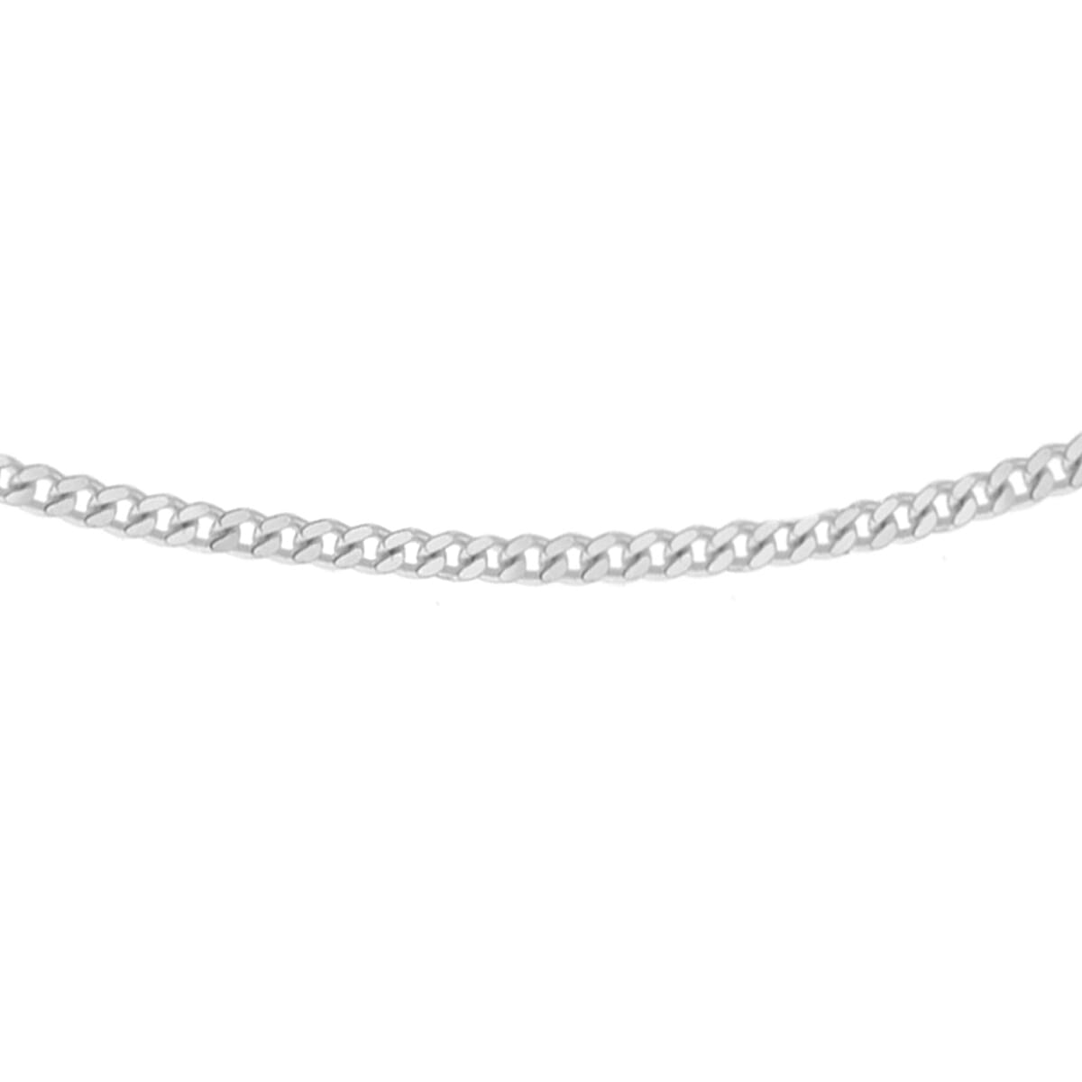 Sterling Silver Curb Chain (Size 16-2 Inch Ext.) with Spring Ring Clasp.
