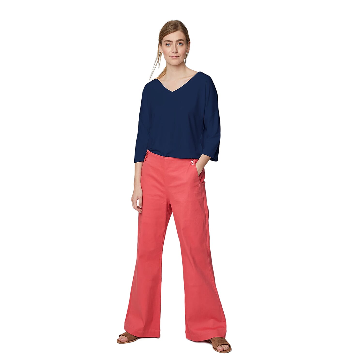 Thought Bamboo v Neck Tee in Ocean Blue Colour